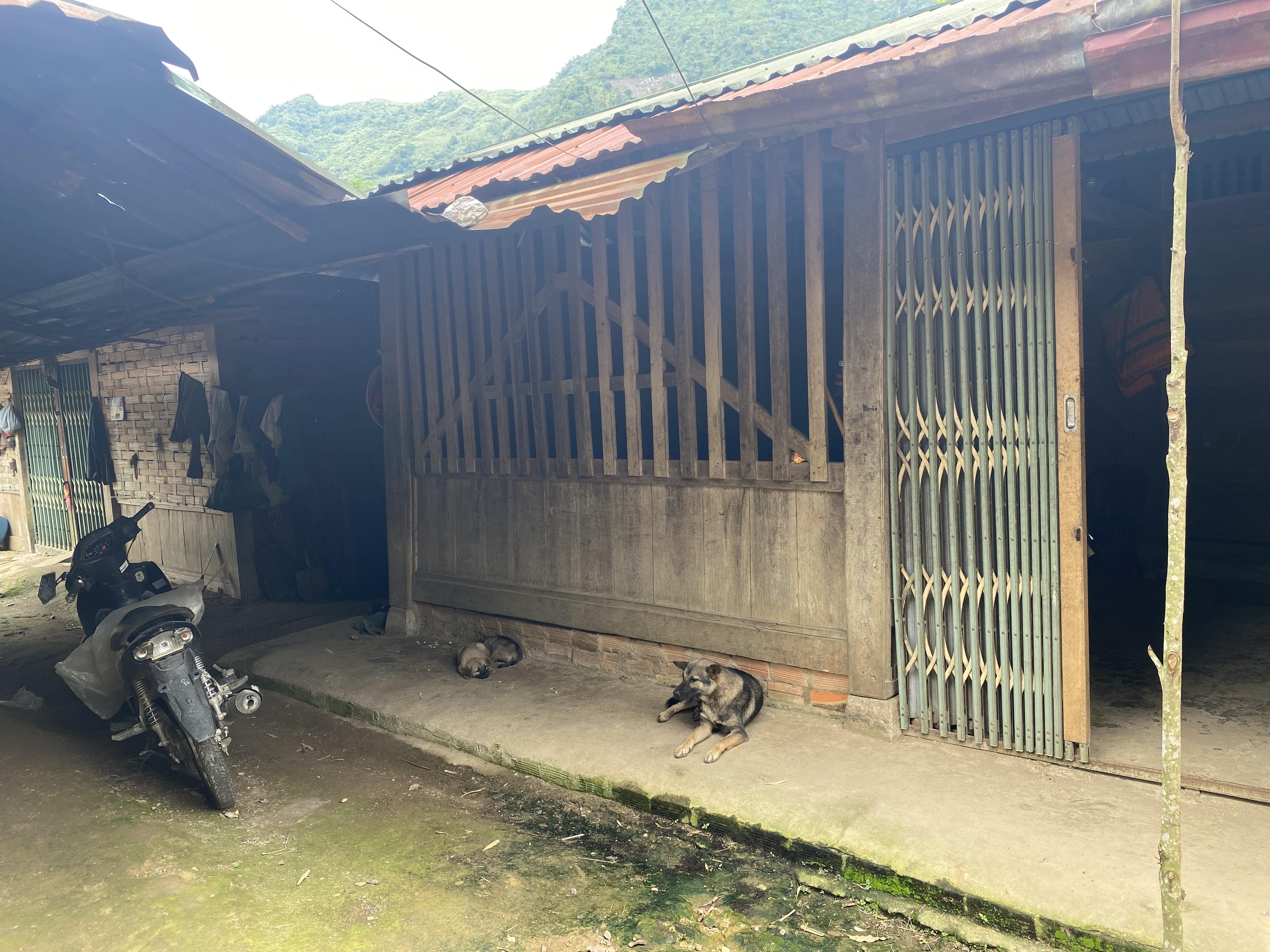 Tường ở nhà trước  - khu vực trước khi di chuyển vào nhà chính